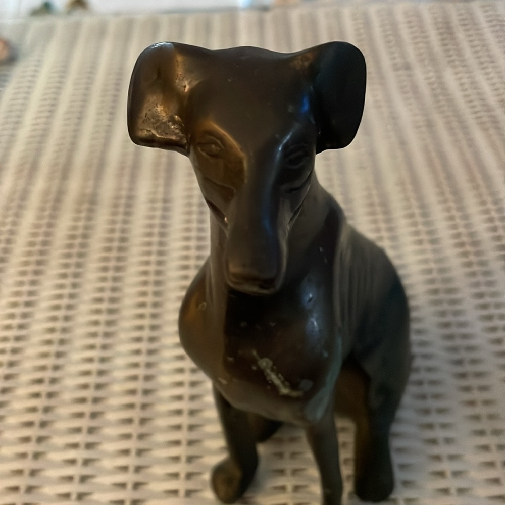 Bronze/Brass whippet dog. Vintage with some patina.